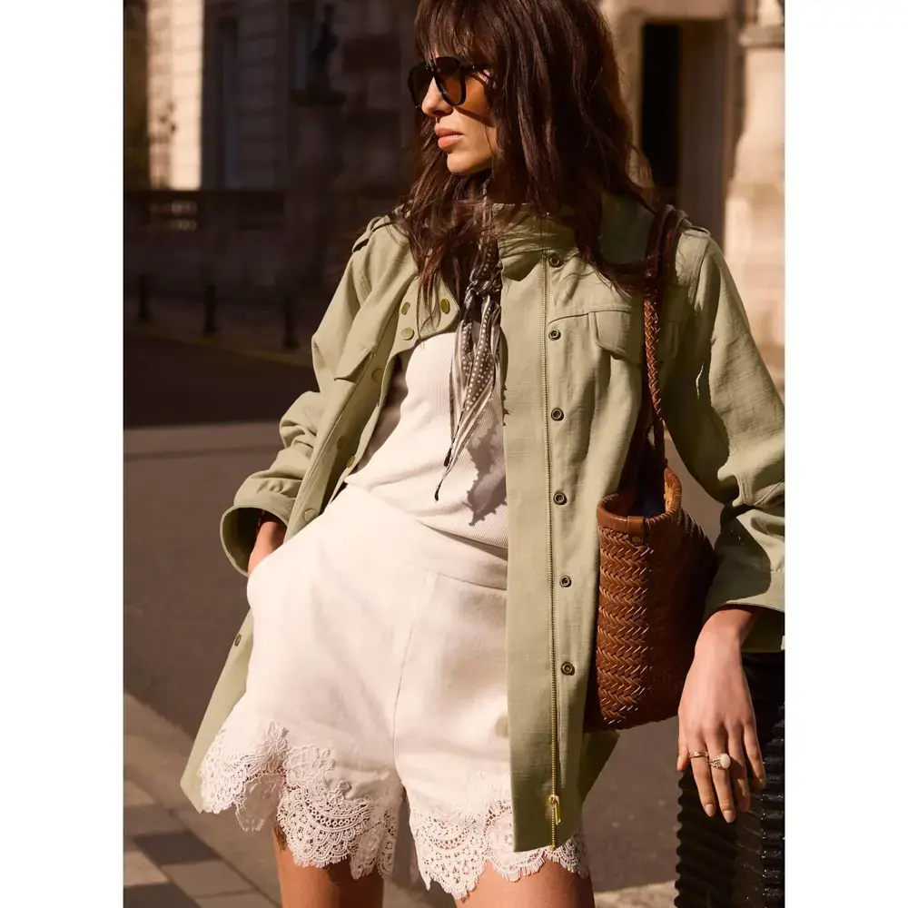 Mint Velvet Khaki Washed Pocket Shacket